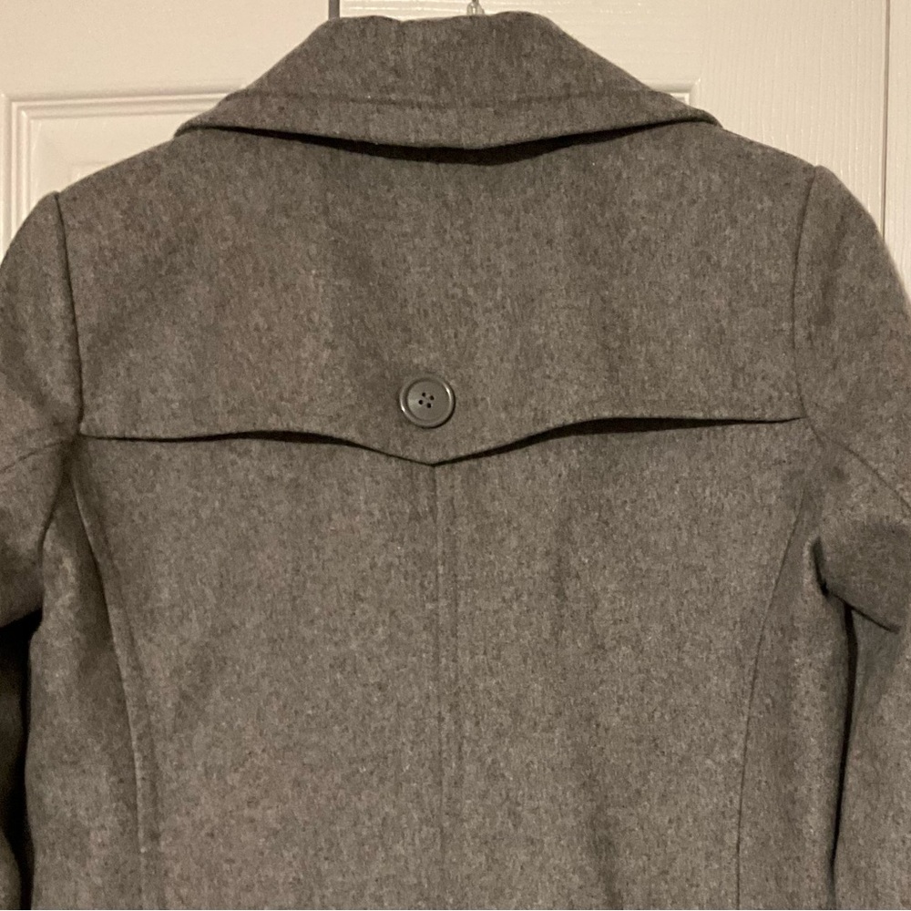 Sz 4 NY&Co. Grey Coat New York & Co. Wool-Blend Pea Coat Gray - Picture 4 of 12